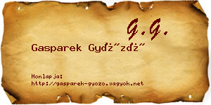 Gasparek Győző névjegykártya
